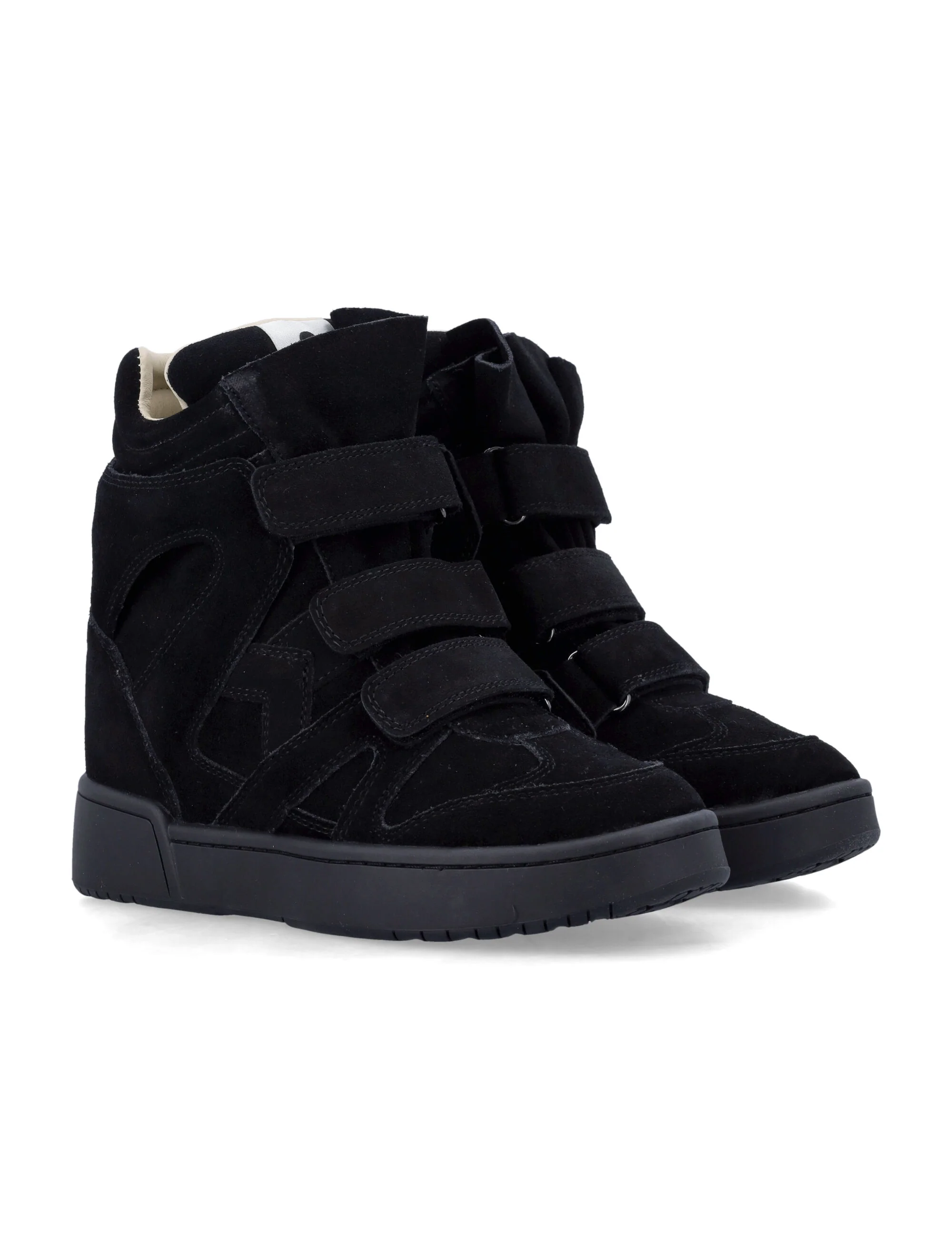 Isabel Marant High-Top Wedge Sneakers with Velcro Straps - 5 cm Heel Height - Image 7