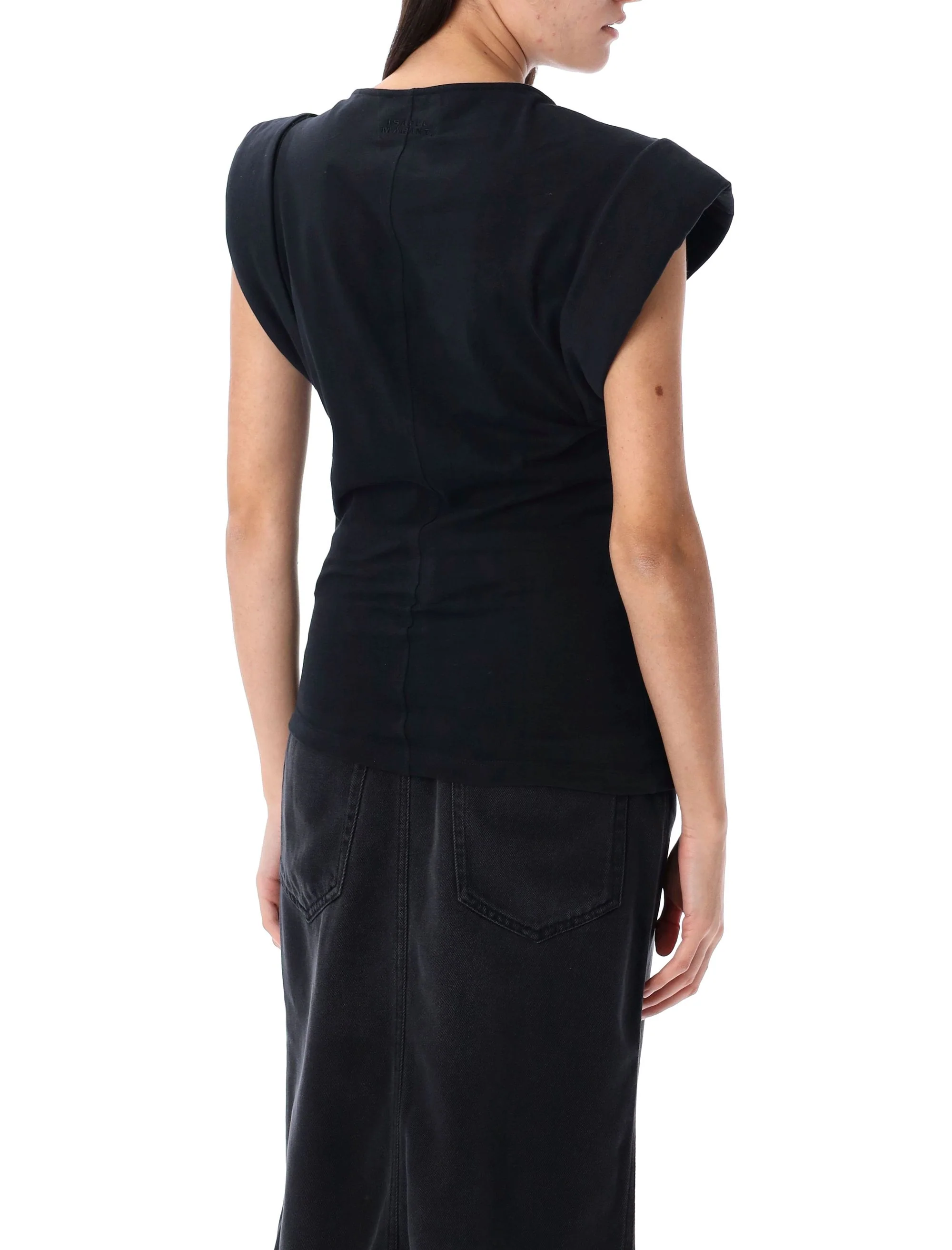 Isabel Marant MARANT ÉTOILE Maisan Draped Cap-sleeve Top - Image 2