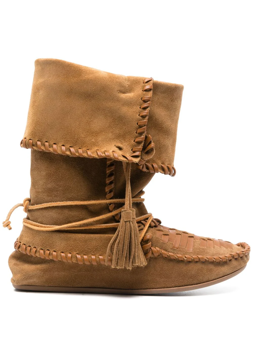 ISABEL MARANT Winki Tasseled Whipstitched Suede Boots - Image 6