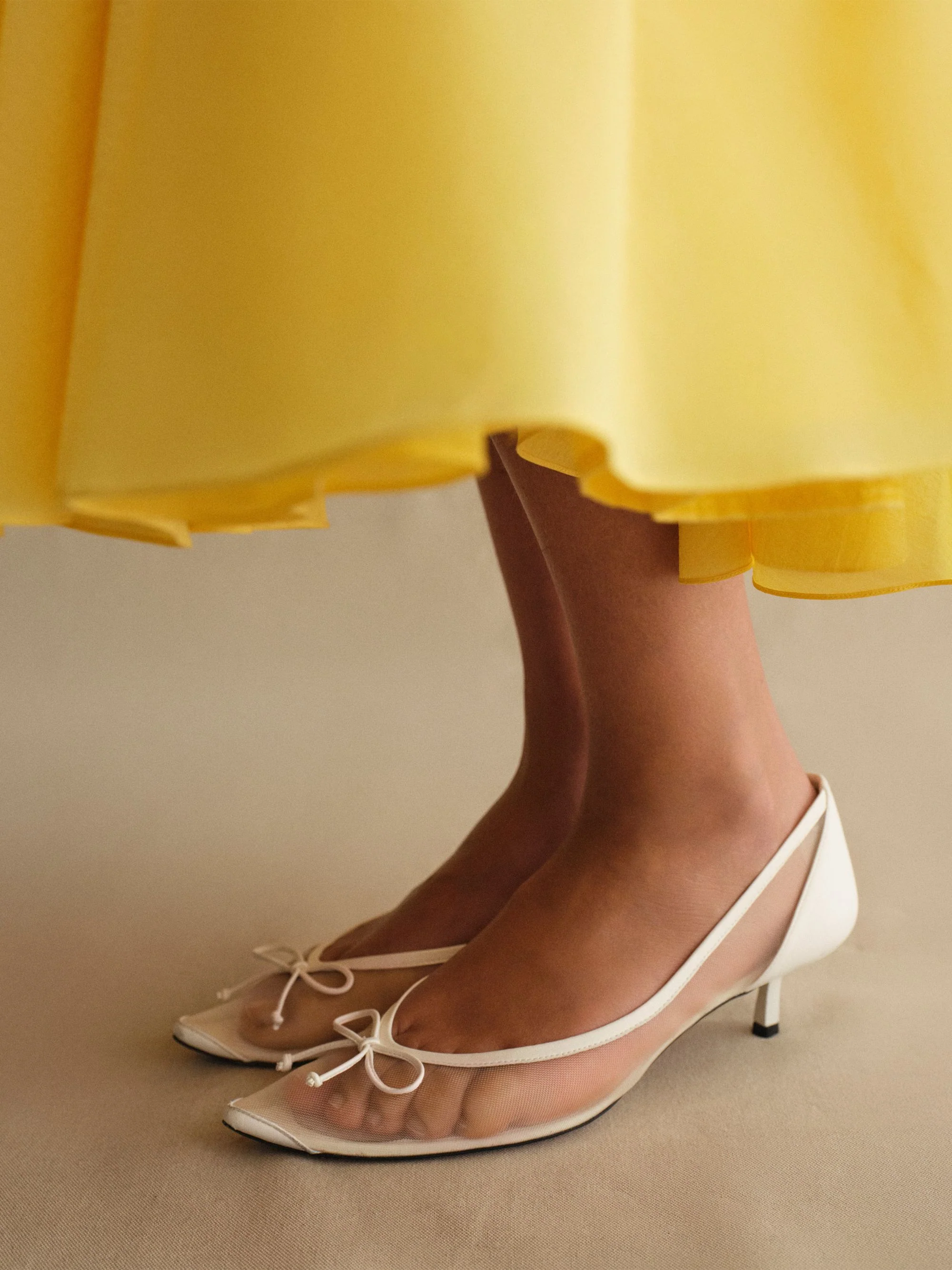 JACQUEMUS Bow-embellished Mesh Pumps - Image 4