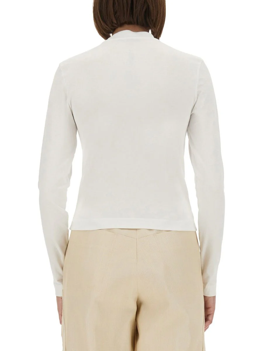 JACQUEMUS Grosgrain-Logo Long-Sleeve Cotton T-Shirt - Image 3