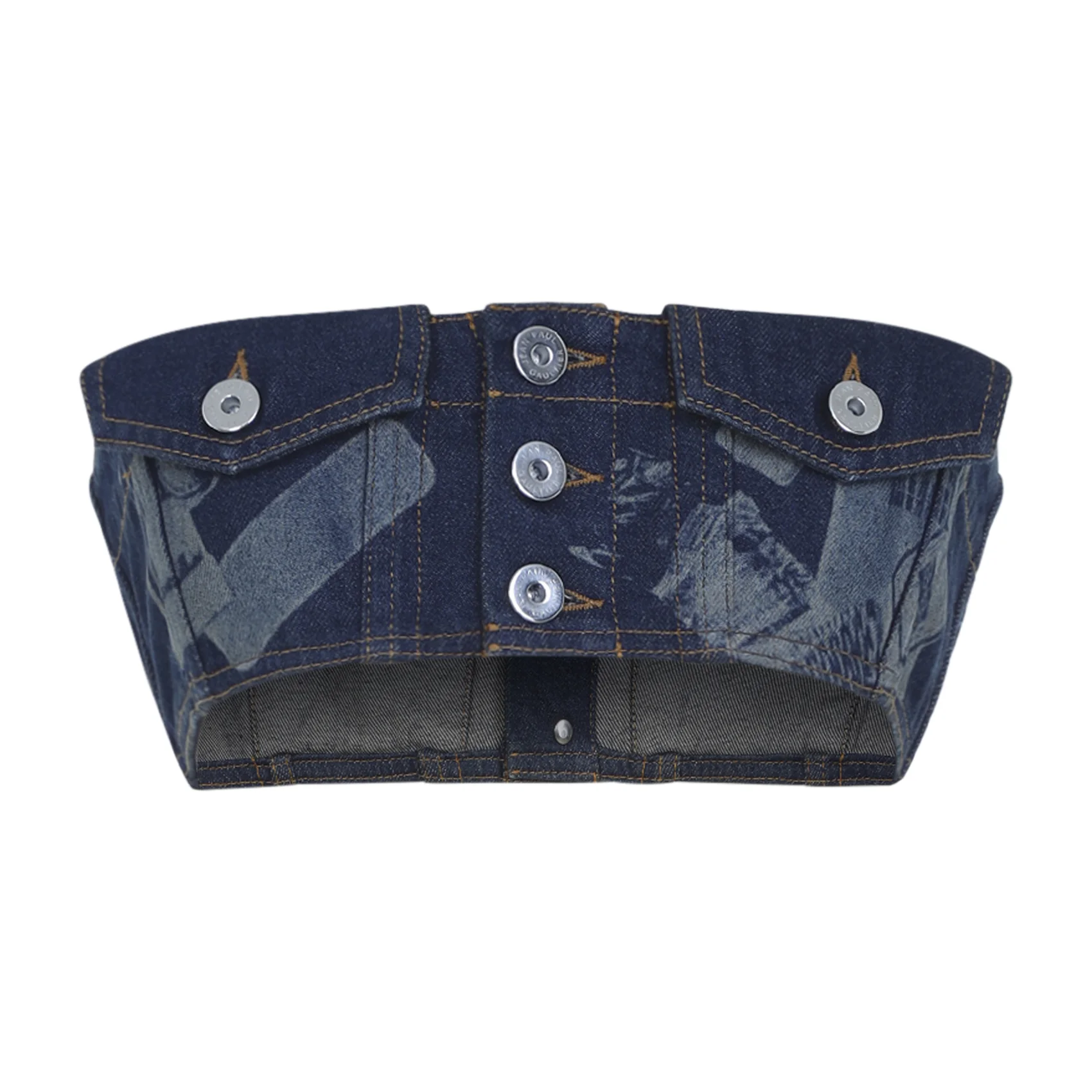 Jean Paul Gaultier Denim Bra Top - Image 2