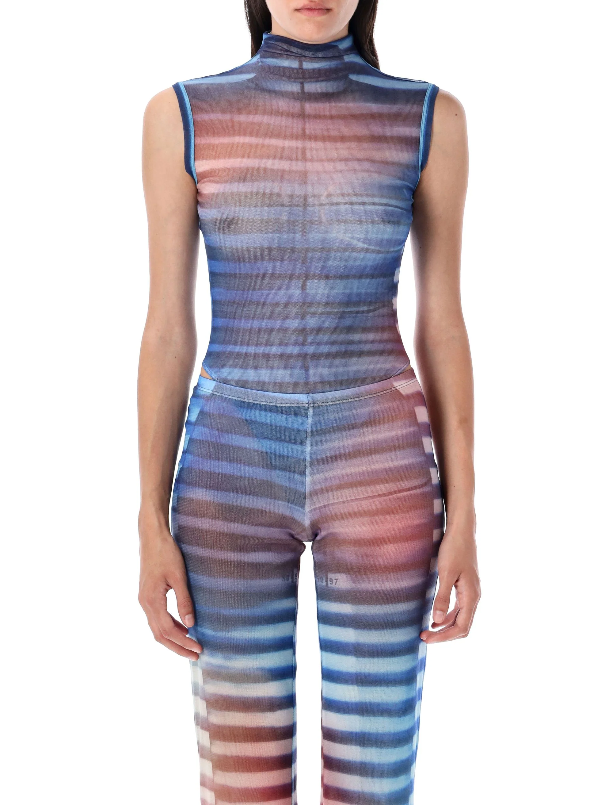 Jean Paul Gaultier High Neck Sleeveless Bodysuit - Size S