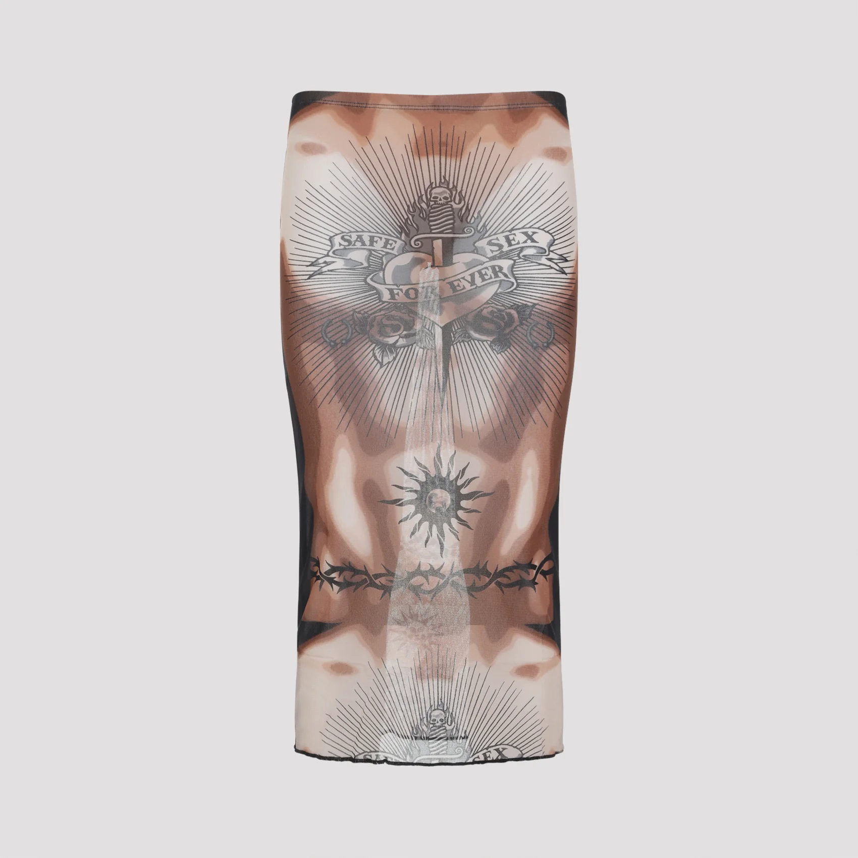Jean Paul Gaultier MIDI SKIRT - SAFE SEX TATTOO - Image 3