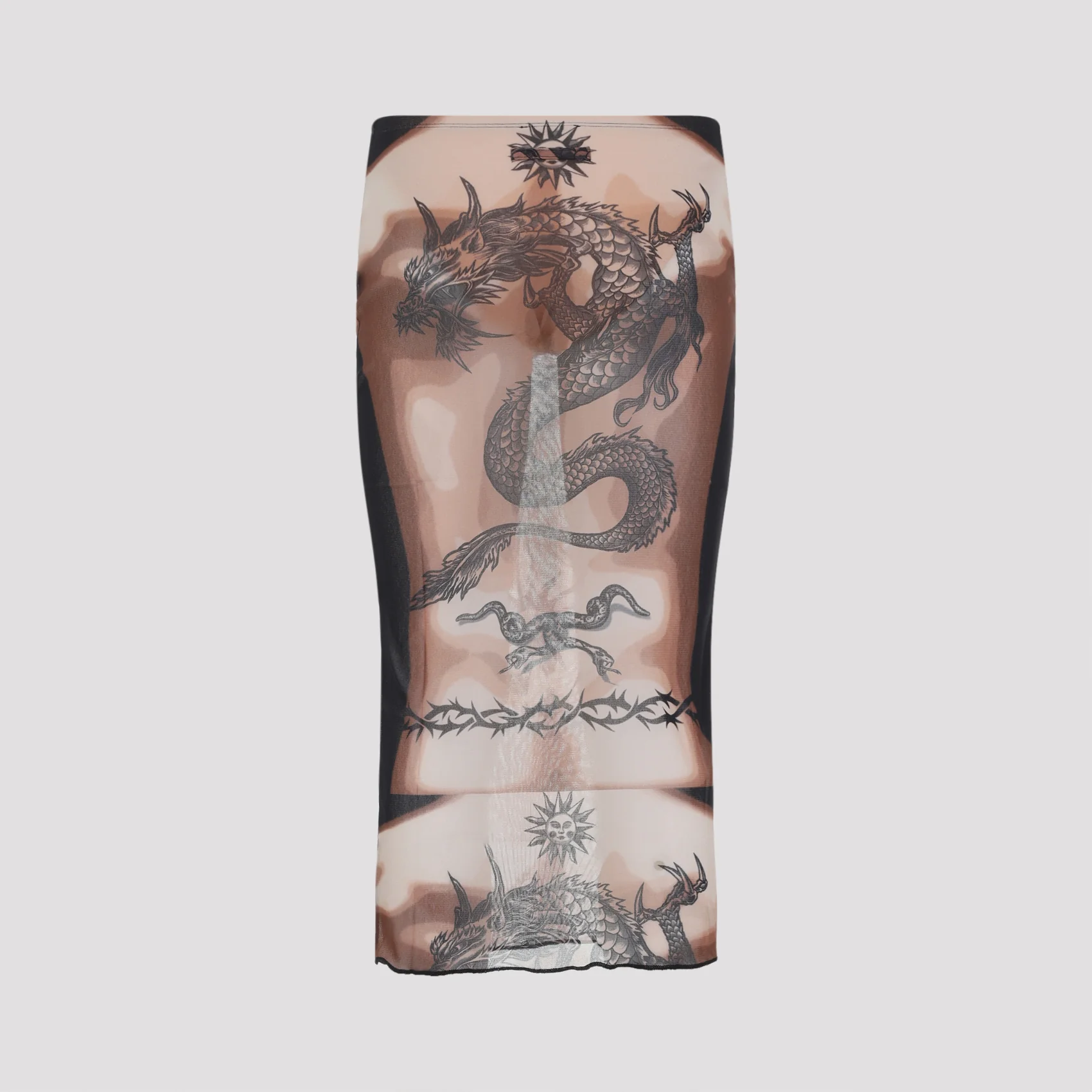 Jean Paul Gaultier MIDI SKIRT - SAFE SEX TATTOO - Image 4