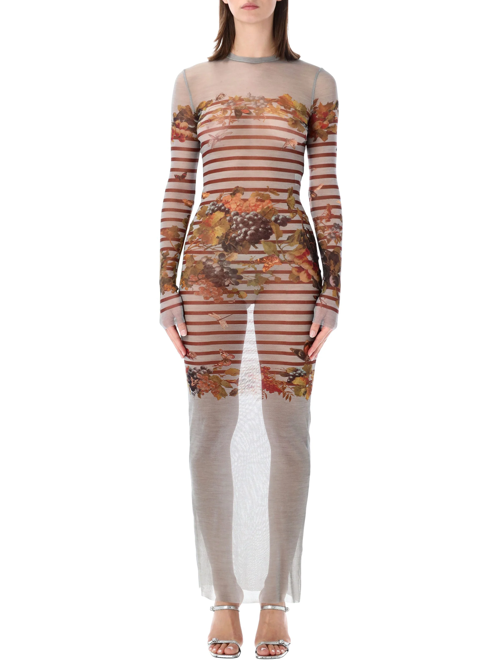 Jean Paul Gaultier Sleek Bod-Con Long Mesh Dress - Size S