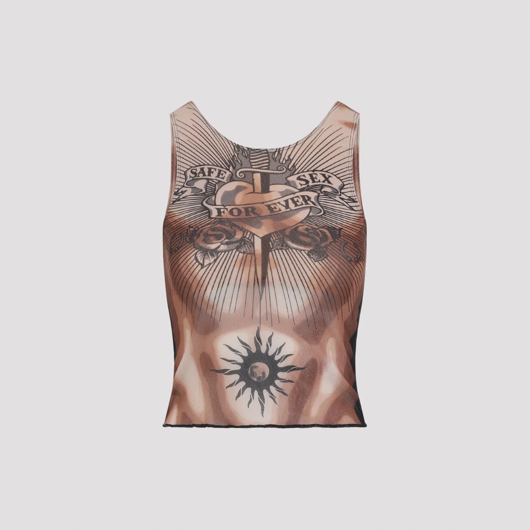 Jean Paul Gaultier Tank Top with Safe Sex Tattoo Design - Image 3