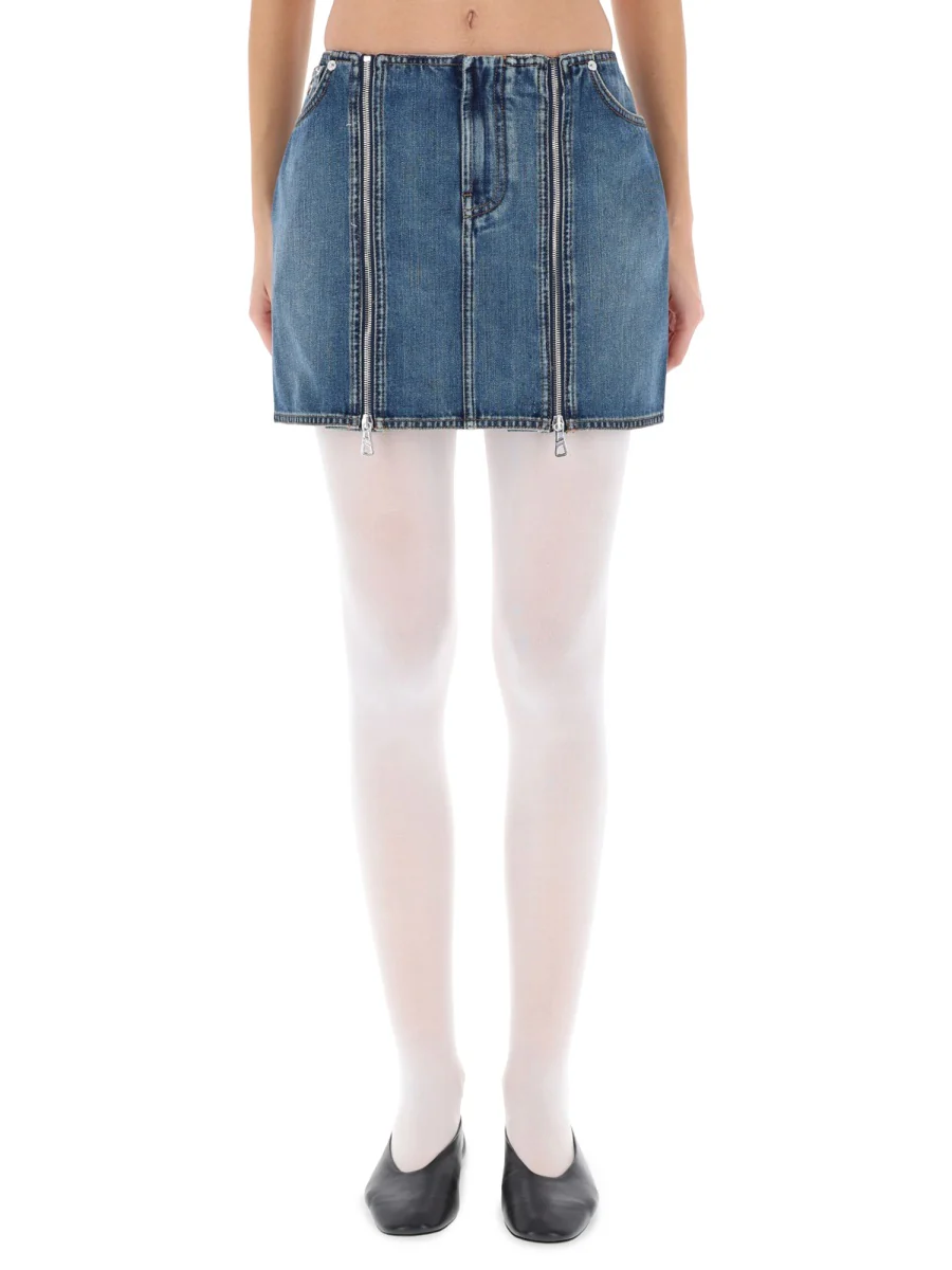 JEAN PAUL GAULTIER Zip-detail Denim Mini Skirt