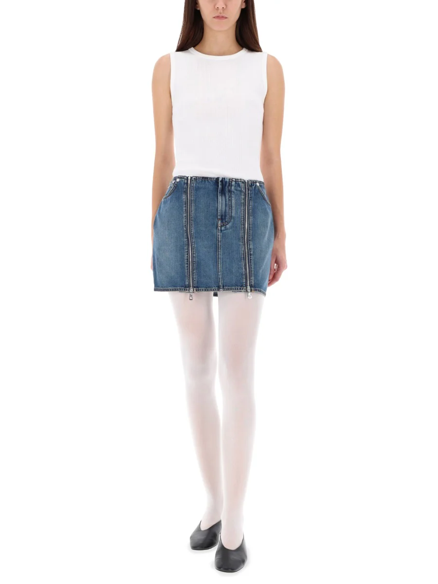 JEAN PAUL GAULTIER Zip-detail Denim Mini Skirt - Image 2