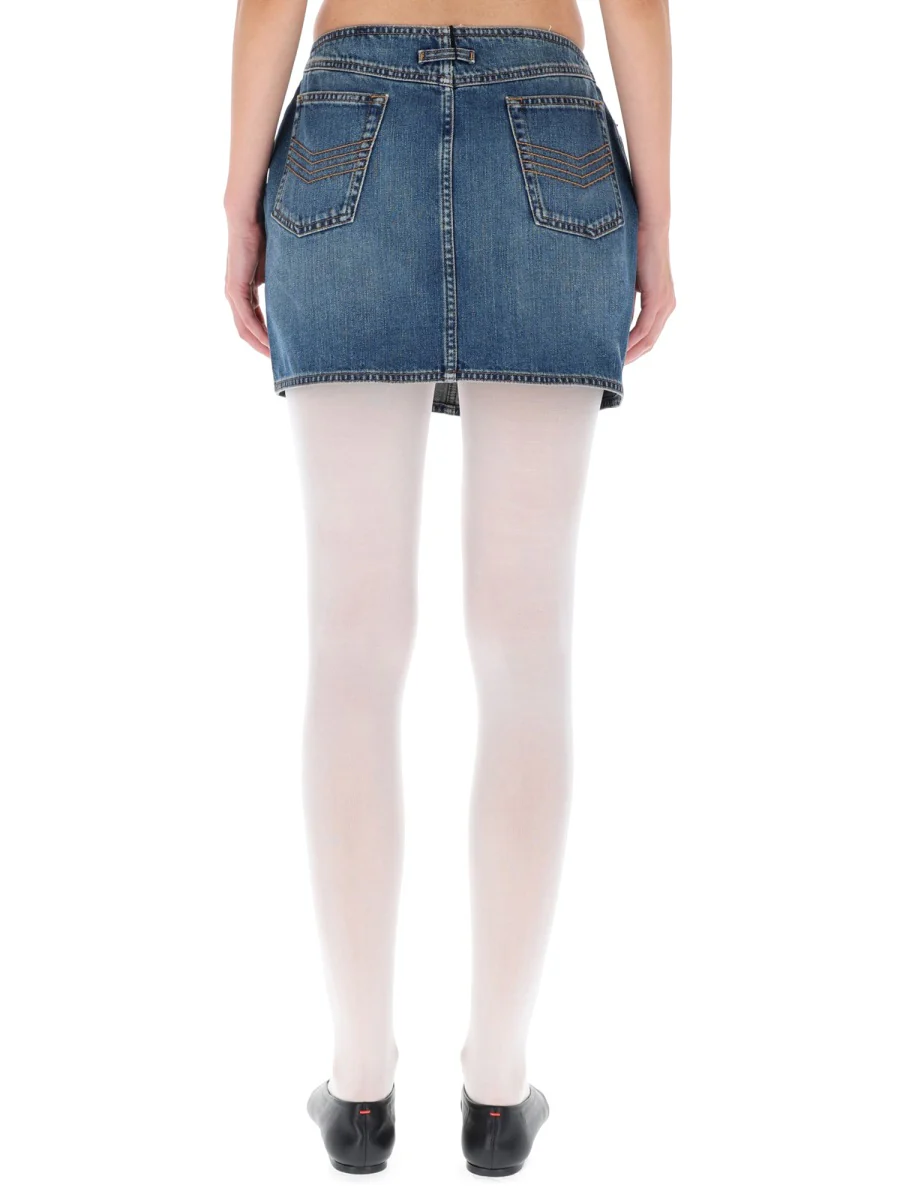 JEAN PAUL GAULTIER Zip-detail Denim Mini Skirt - Image 4