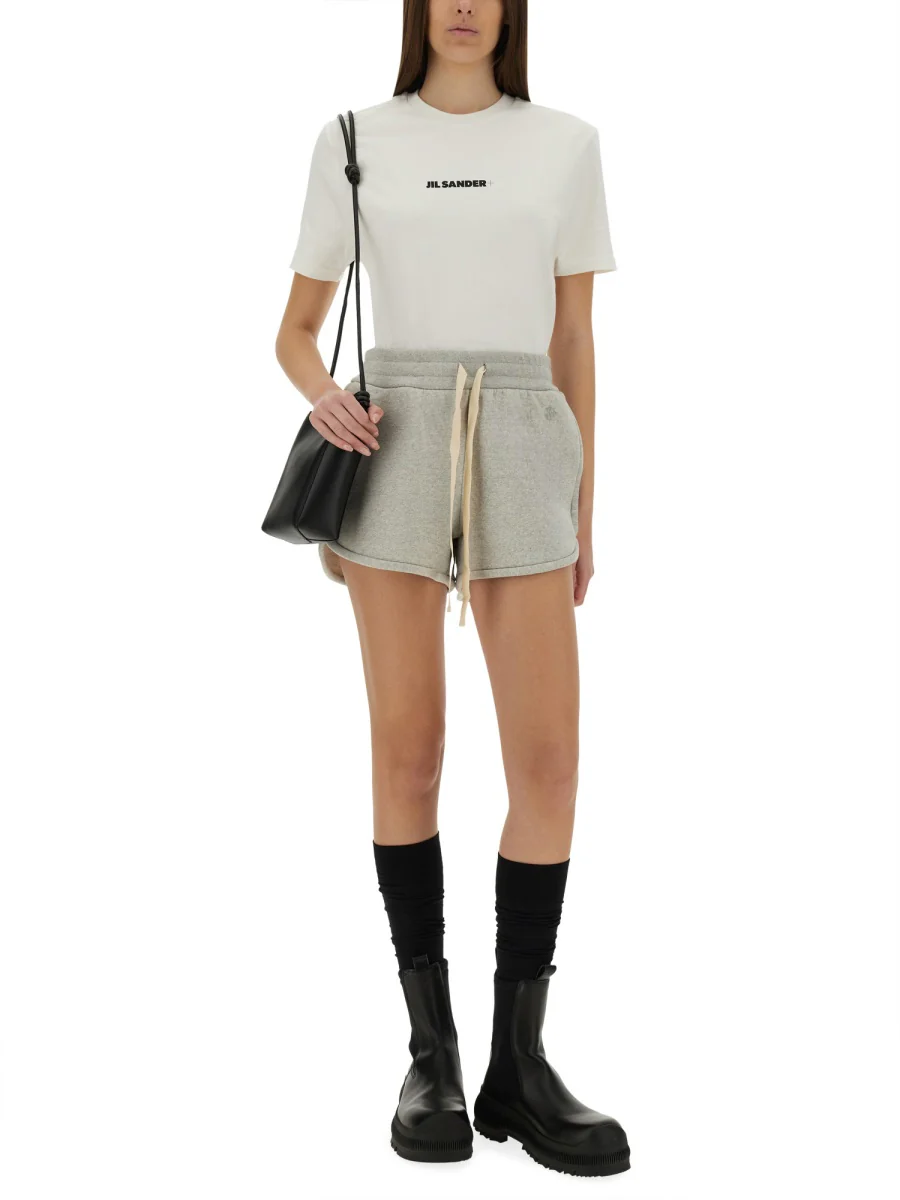 JIL SANDER Cotton Terry Sport Shorts with Embroidered Monogram - Image 2