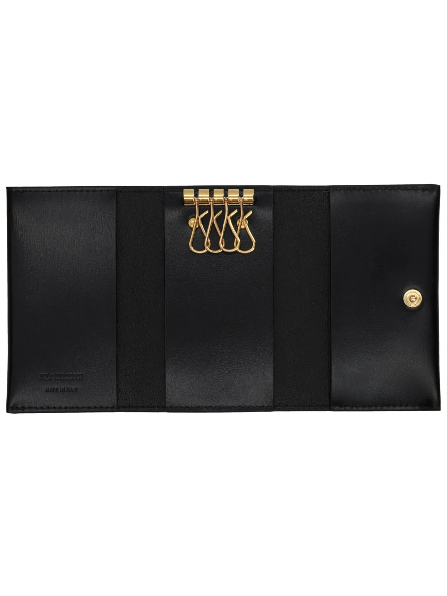 JIL SANDER Embossed Keyrings Leather Key Pouch - Image 6