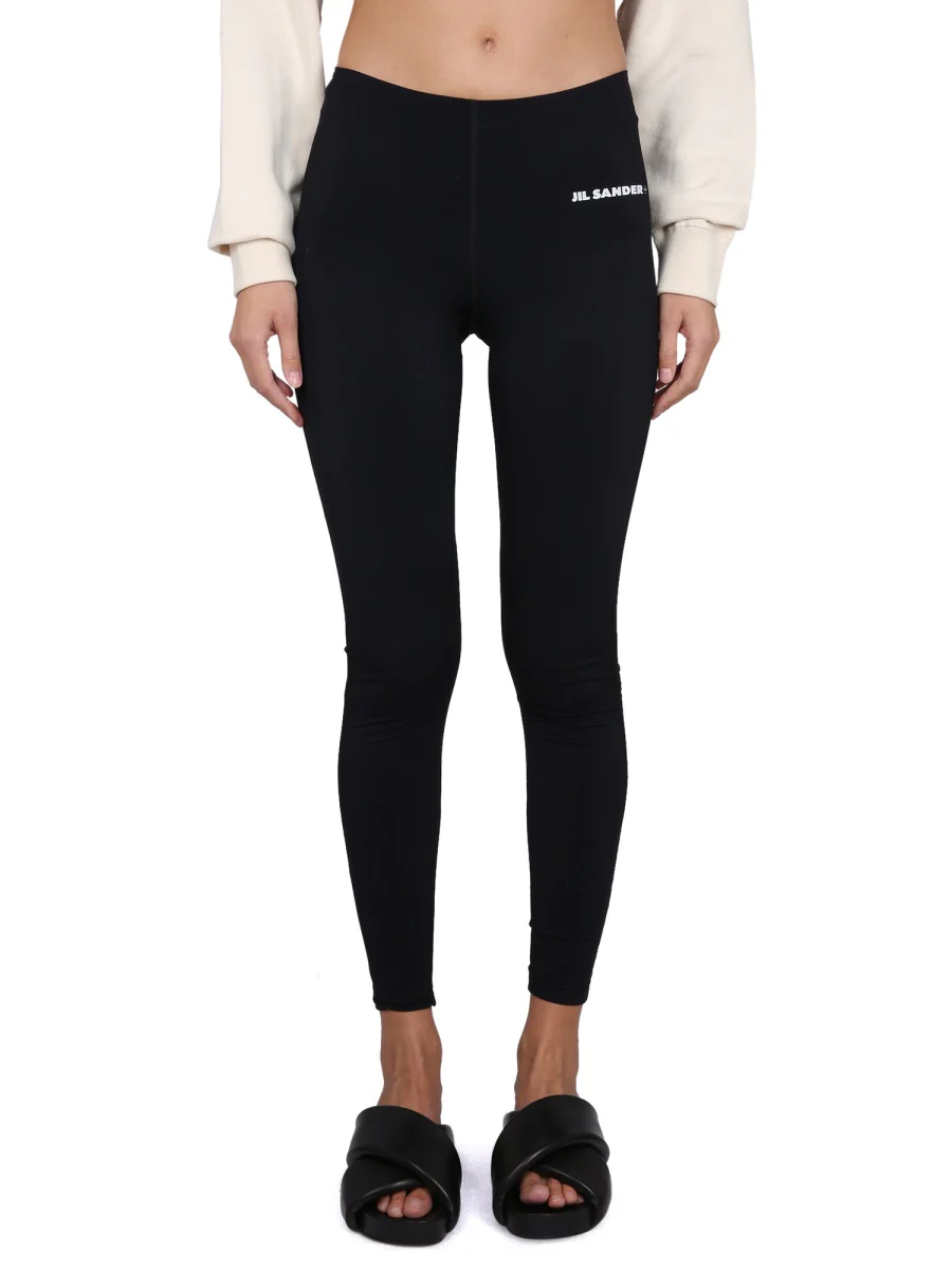 JIL SANDER Logo Leggings with Elastic Waistband