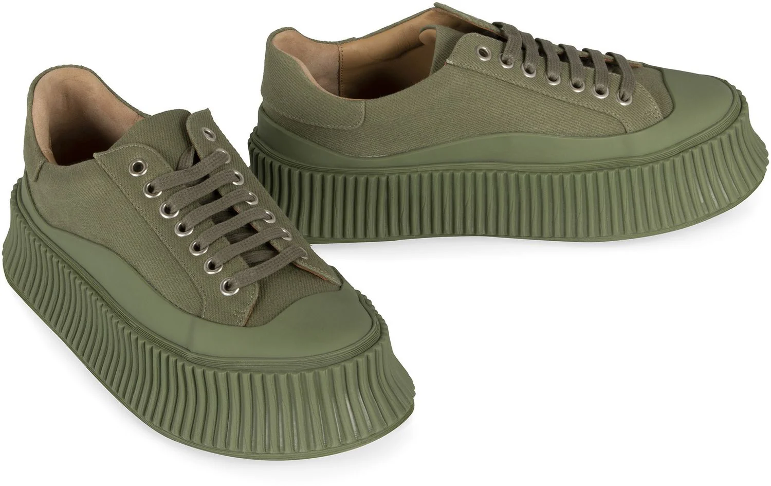 JIL SANDER Round-toe Chunky-sole Sneakers - Image 4