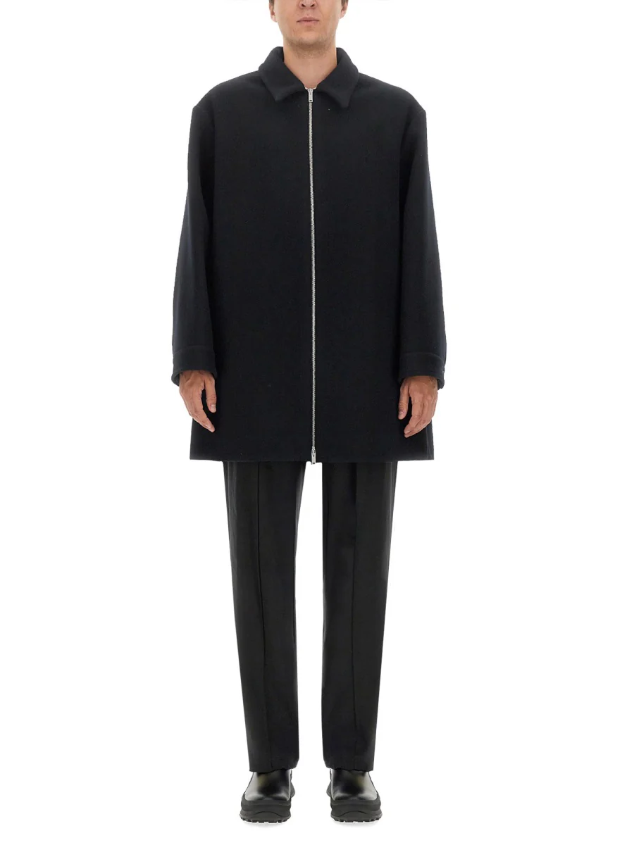 JIL SANDER Zip-Up Wool Coat