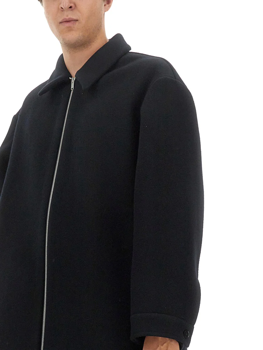 JIL SANDER Zip-Up Wool Coat - Image 4