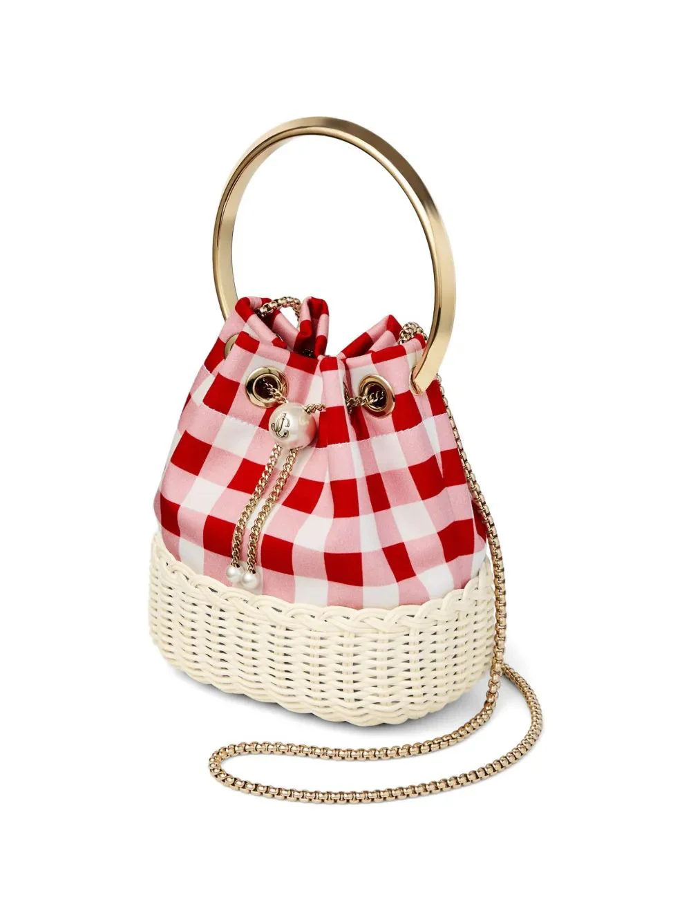 JIMMY CHOO BON BON | Mirror Fabric Mini Bag with Metal Handle - Image 5