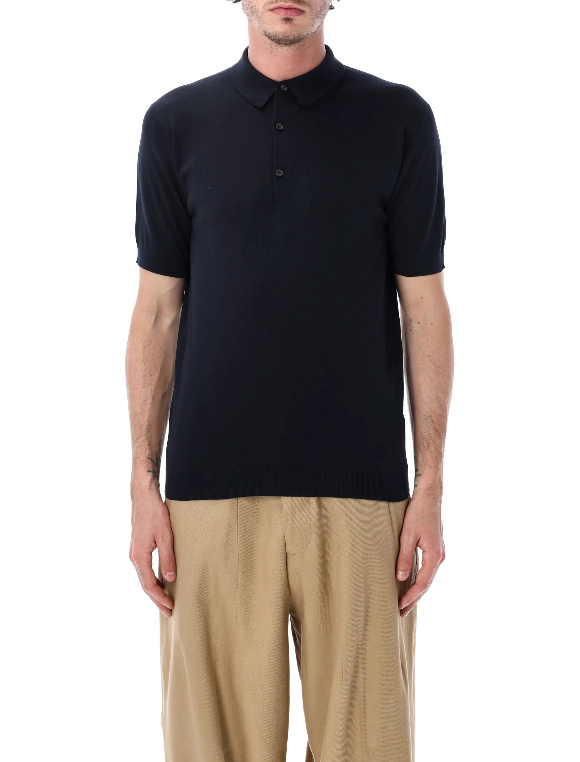 John Smedley Signature Knit Polo Shirt - Size L