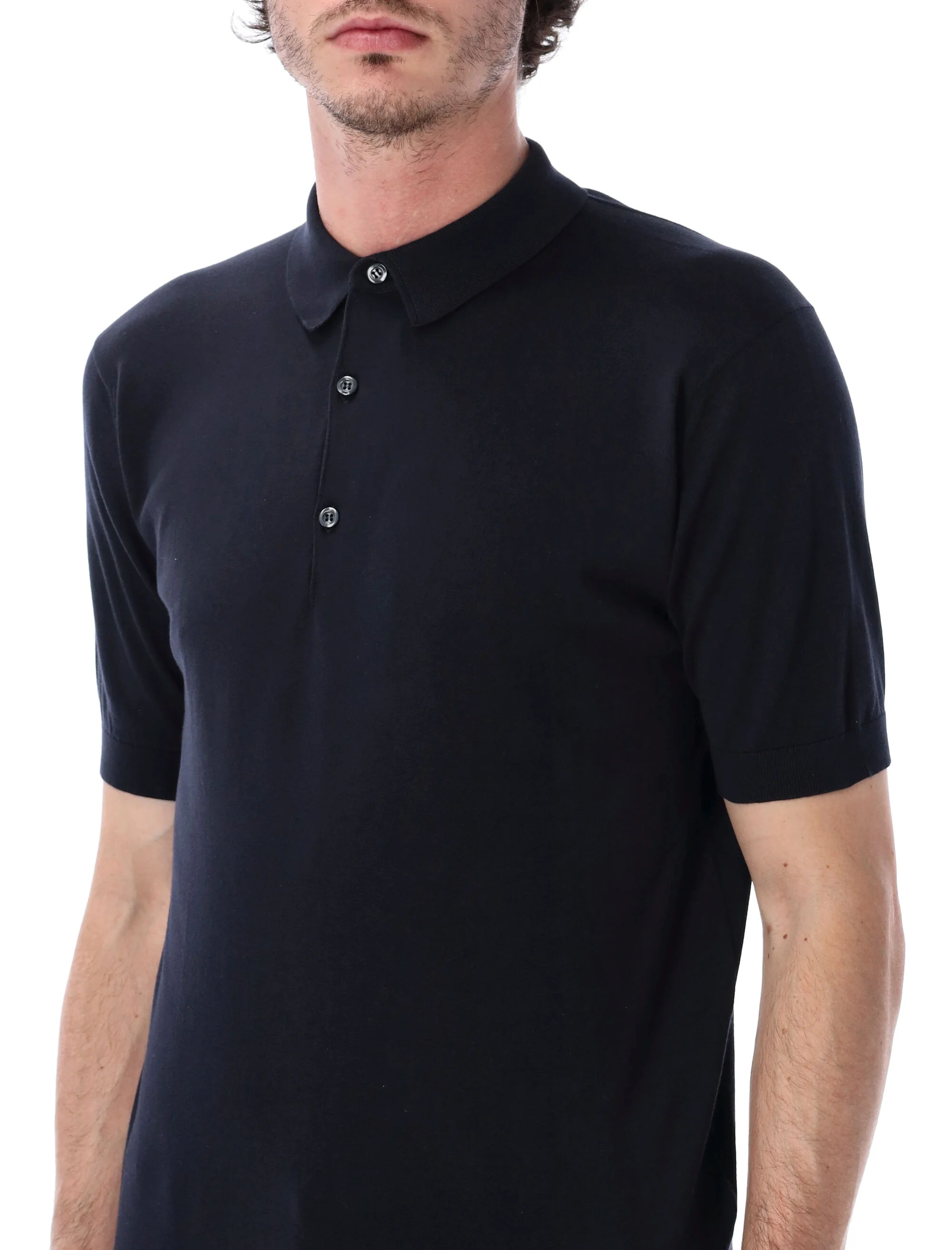 John Smedley Signature Knit Polo Shirt - Size L - Image 3