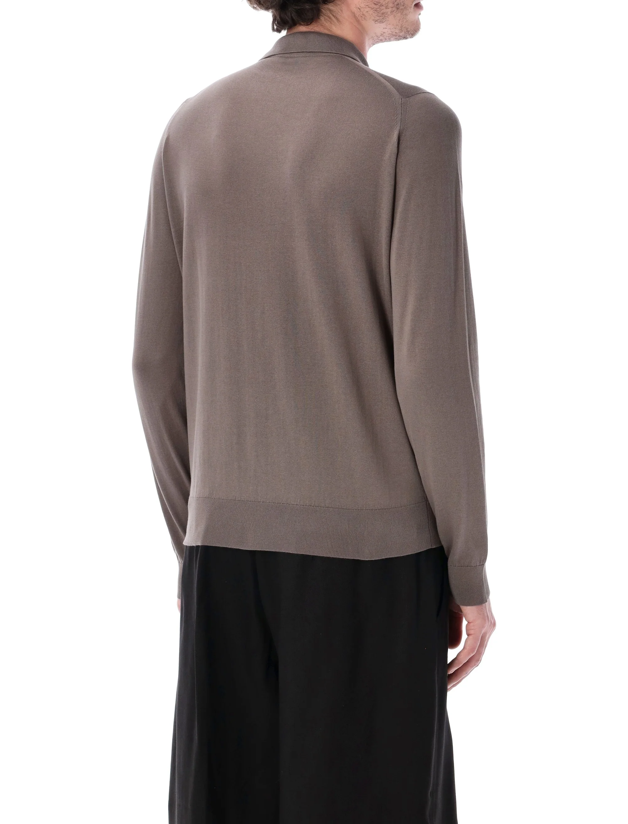 John Smedley Sophisticated Long-Sleeve Polo Shirt for Men - Image 2