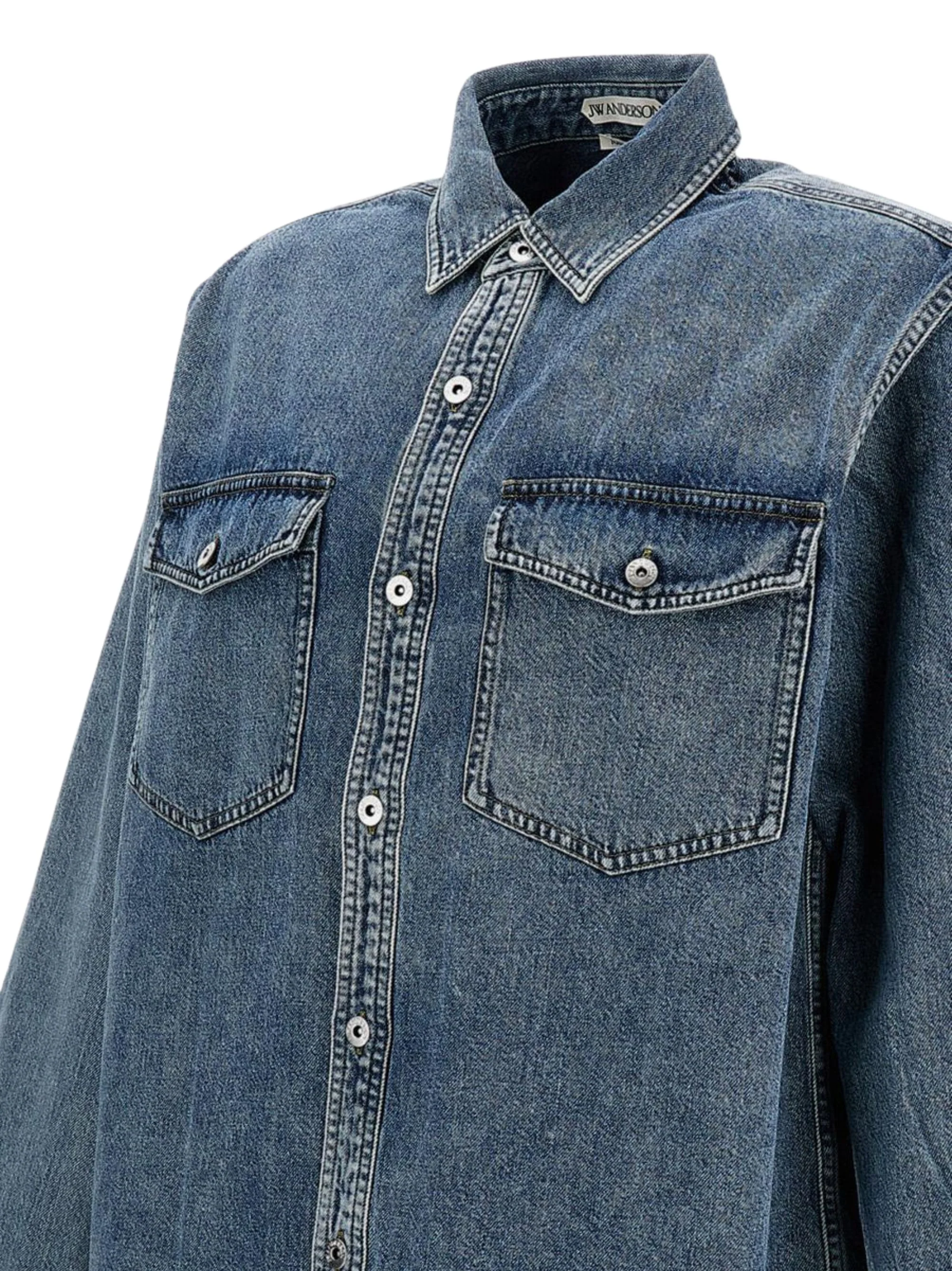 Jw Anderson Denim Shirt for Men - P26 Collection - Image 3
