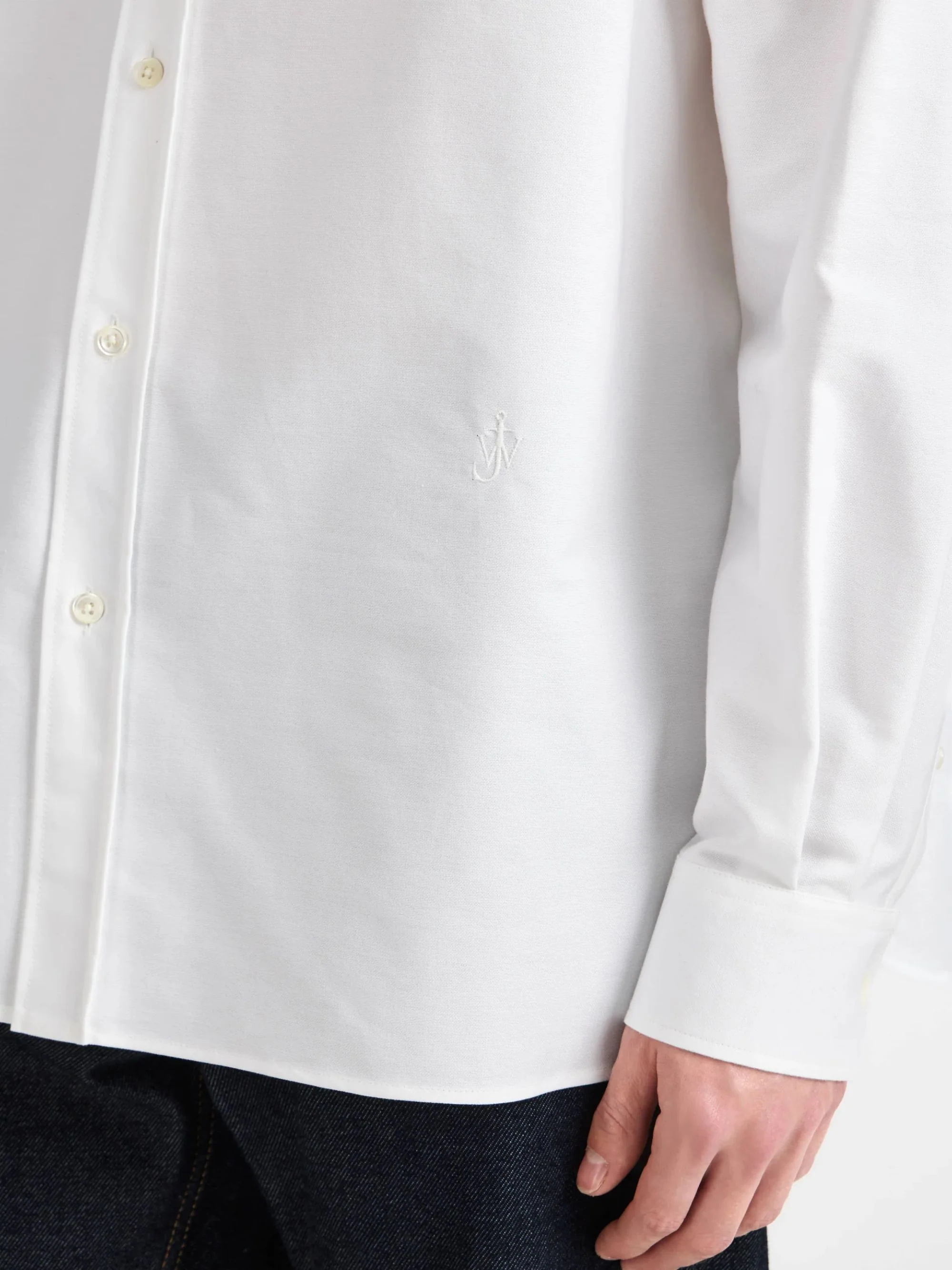 Jw Anderson Embroidery Detail Cotton Button-Up Shirt - Image 4