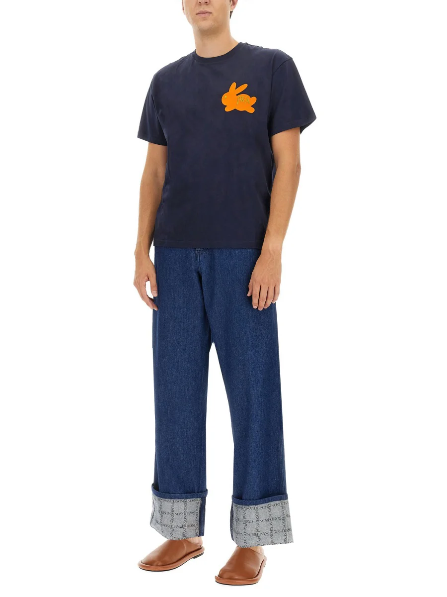 JW ANDERSON Men's Logo Grid Turn Up Workwear Jeans - Image 2