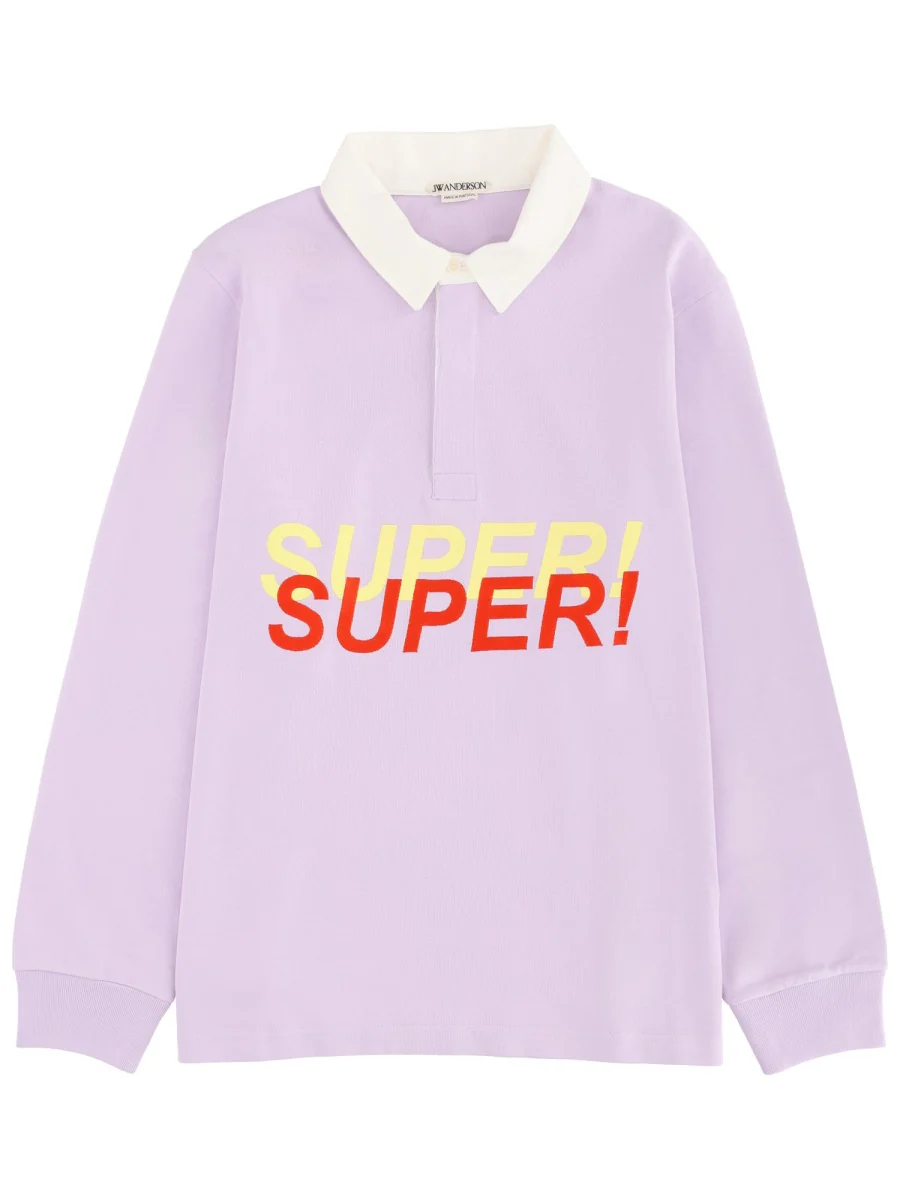 JW ANDERSON MENS 'SUPER SUPER' RUGBY POLO TOP