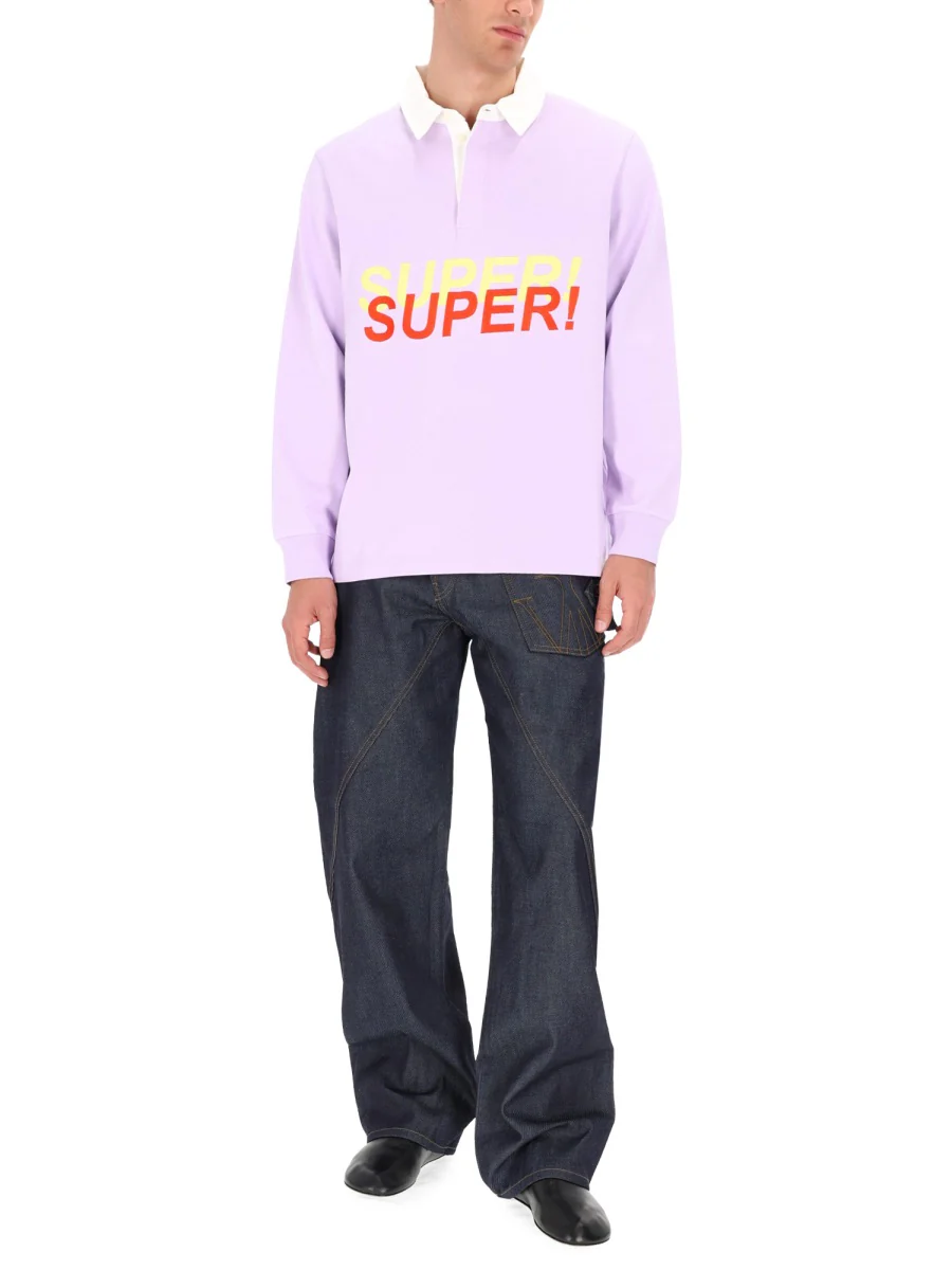 JW ANDERSON MENS 'SUPER SUPER' RUGBY POLO TOP - Image 2