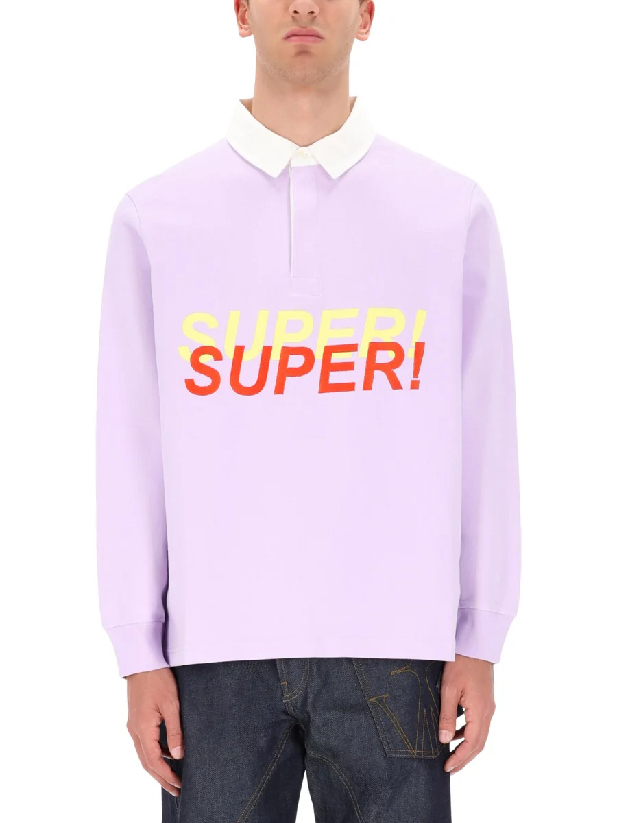 JW ANDERSON MENS 'SUPER SUPER' RUGBY POLO TOP - Image 5