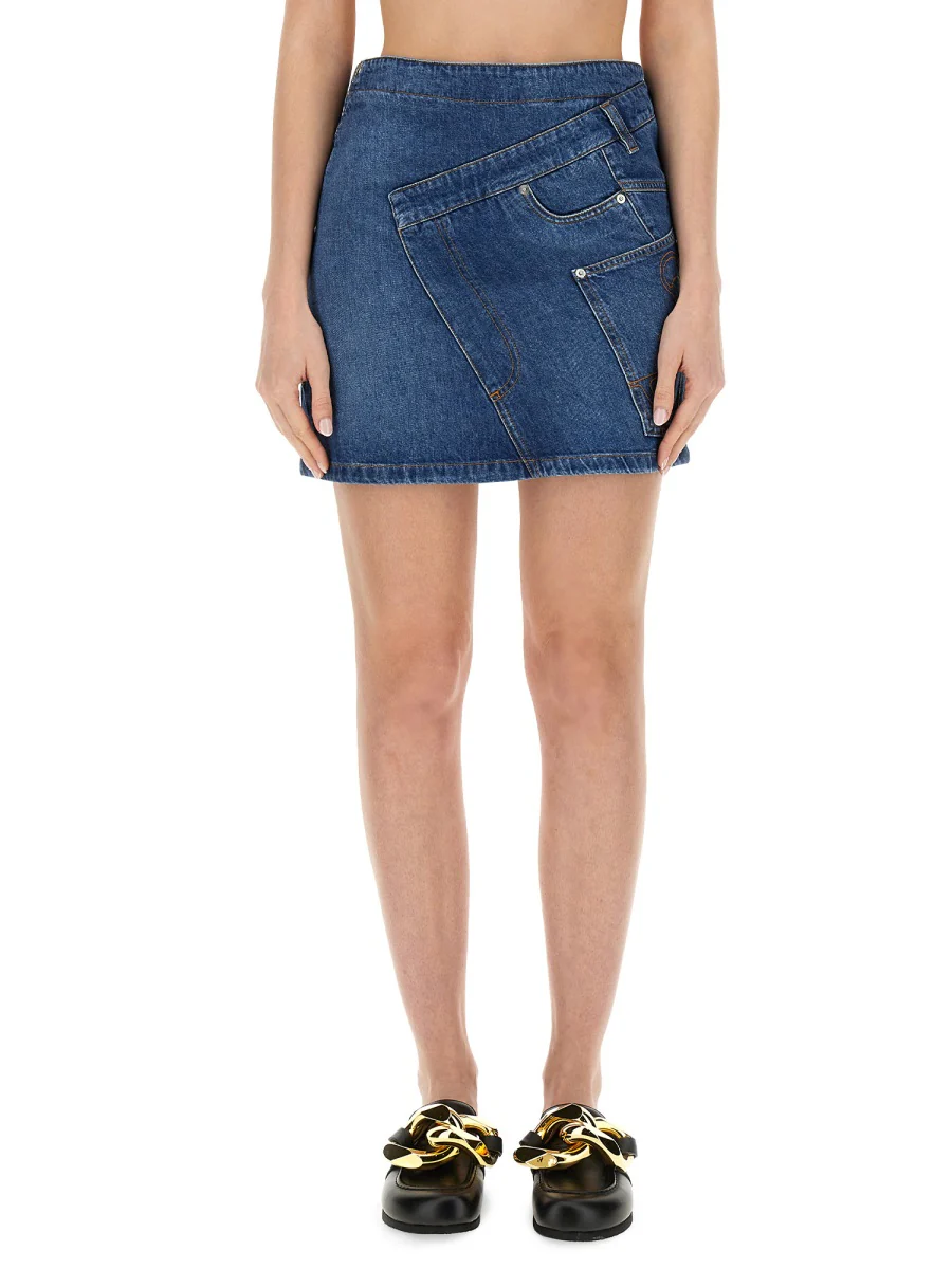 JW ANDERSON Twisted Denim Miniskirt