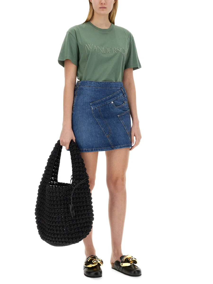 JW ANDERSON Twisted Denim Miniskirt - Image 2