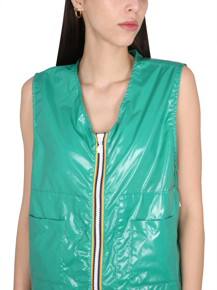 K-way Unisex V-Neck Zipper Closure Mini Vest - Image 4