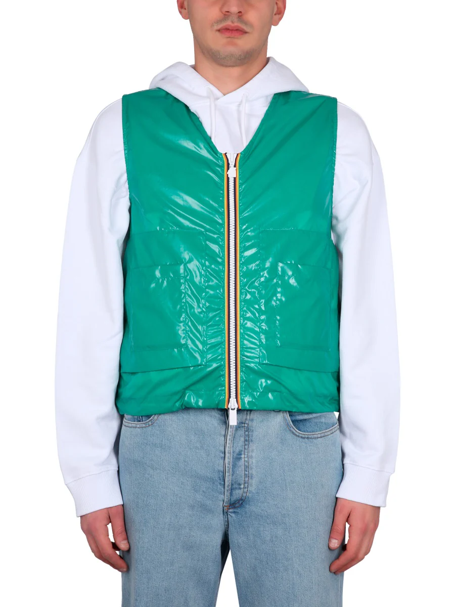 K-way Unisex V-Neck Zipper Closure Mini Vest - Image 6