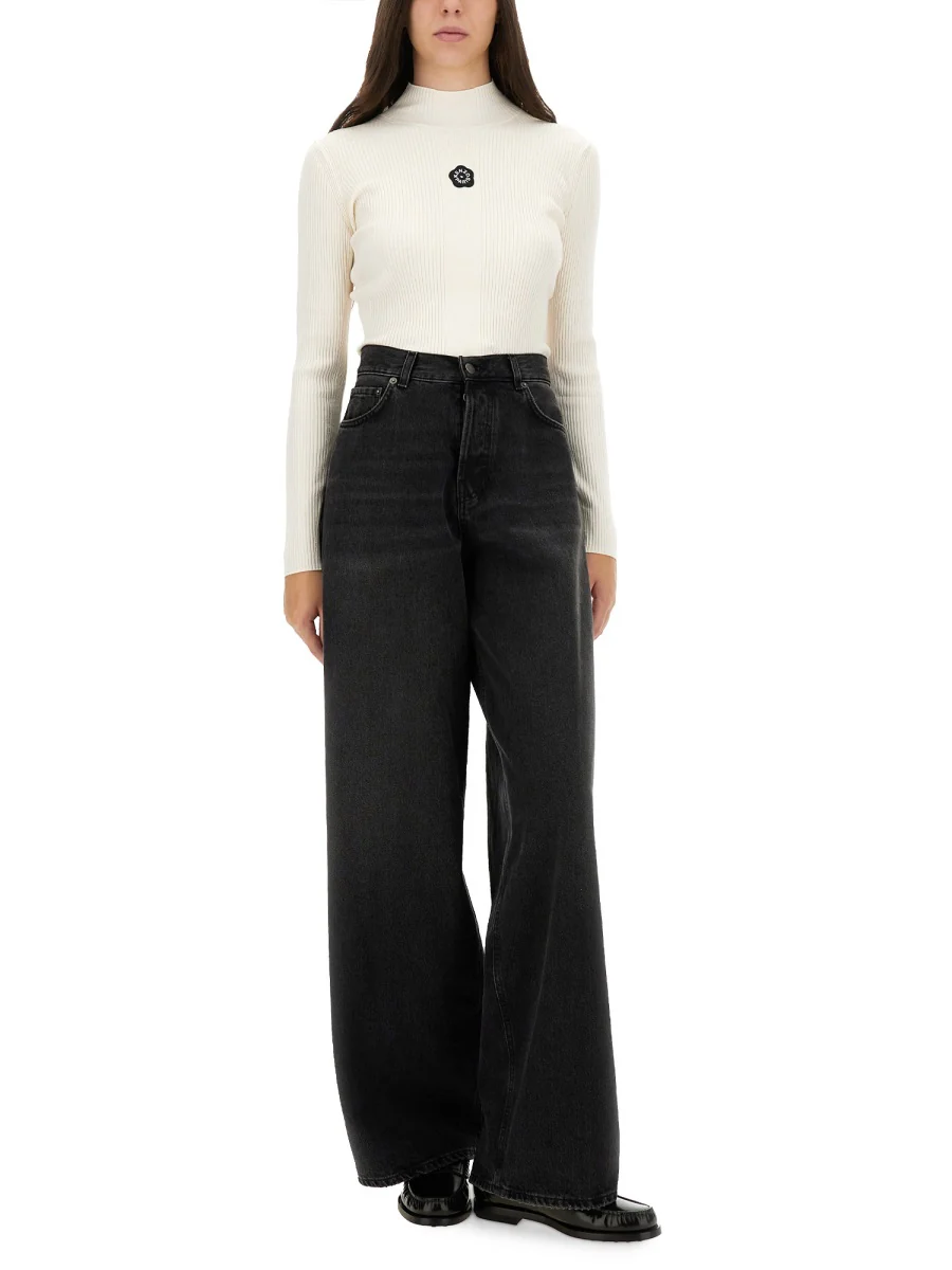 KENZO 'Boke Flower 2.0' Embroidered Long Sleeve Rib Top - Image 6