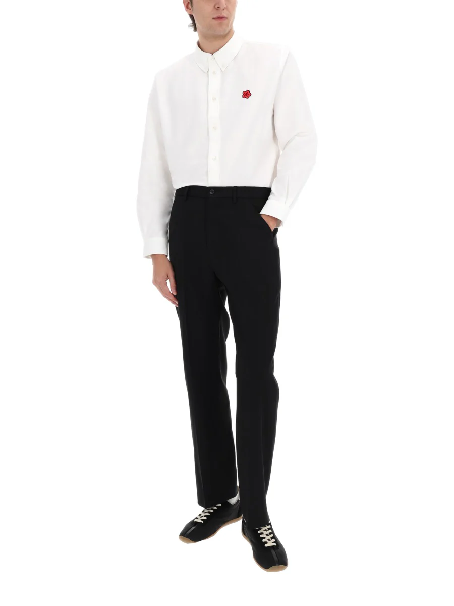 KENZO 'Boke Flower' Embroidered Casual Shirt in Cotton Oxford - Image 5