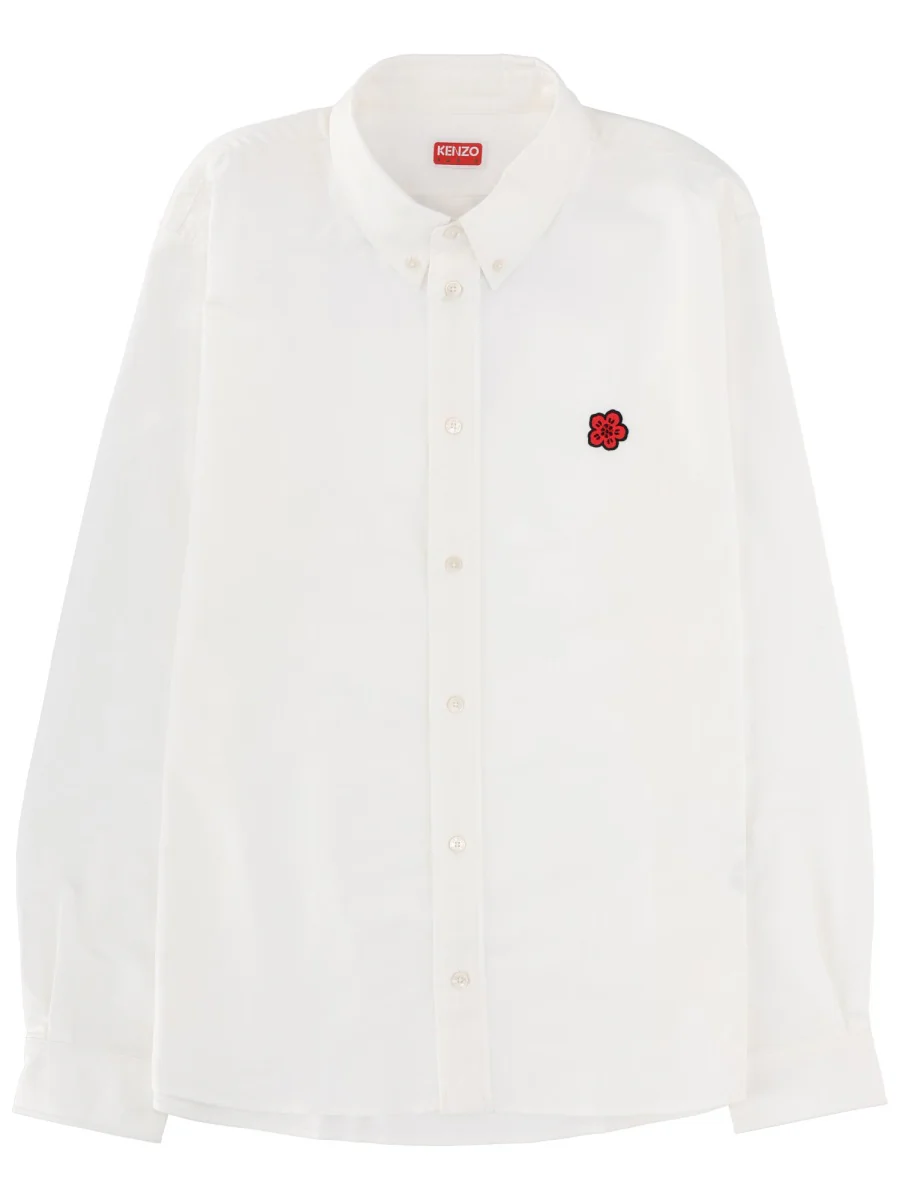 KENZO 'Boke Flower' Embroidered Casual Shirt in Cotton Oxford - Image 6