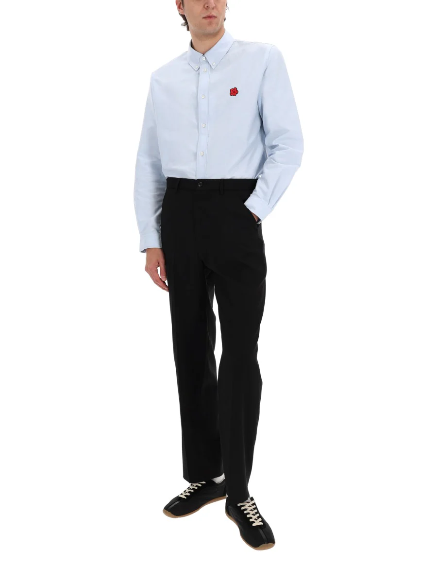 KENZO 'Boke Flower' Embroidered Casual Shirt in Cotton Oxford - Image 5