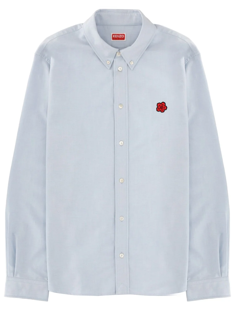 KENZO 'Boke Flower' Embroidered Casual Shirt in Cotton Oxford - Image 6