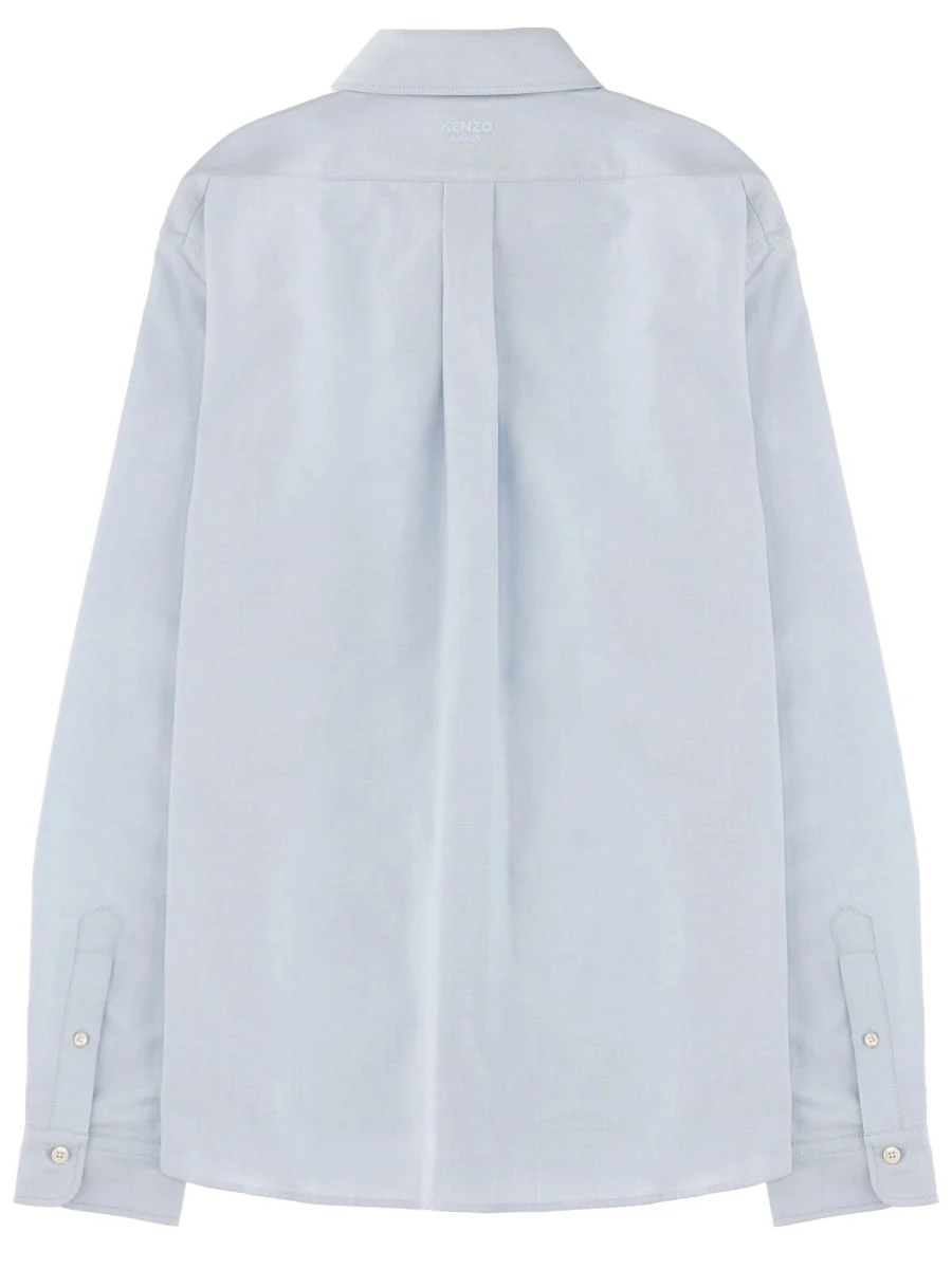 KENZO 'Boke Flower' Embroidered Casual Shirt in Cotton Oxford - Image 7