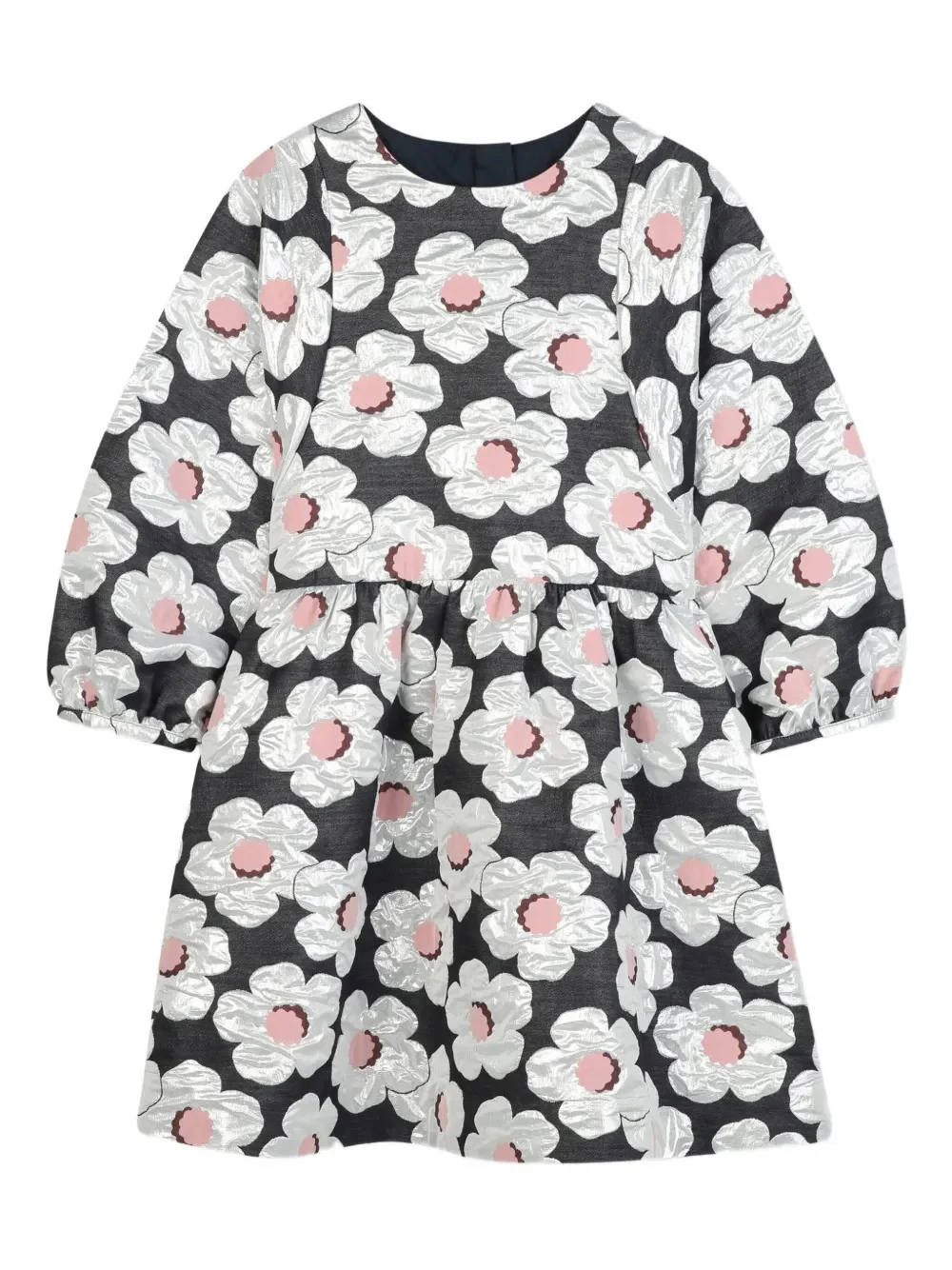 Kenzo Kids Mini Floral Print Dress with Puff Sleeves