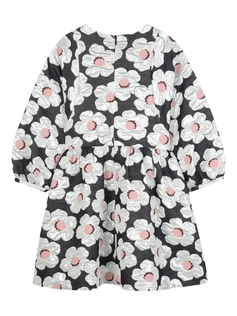Kenzo Kids Mini Floral Print Dress with Puff Sleeves - Image 2