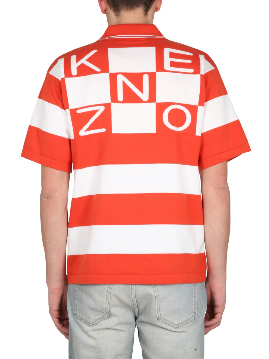 Kenzo Nautical Striped Classic Collar Polo Shirt - Image 3