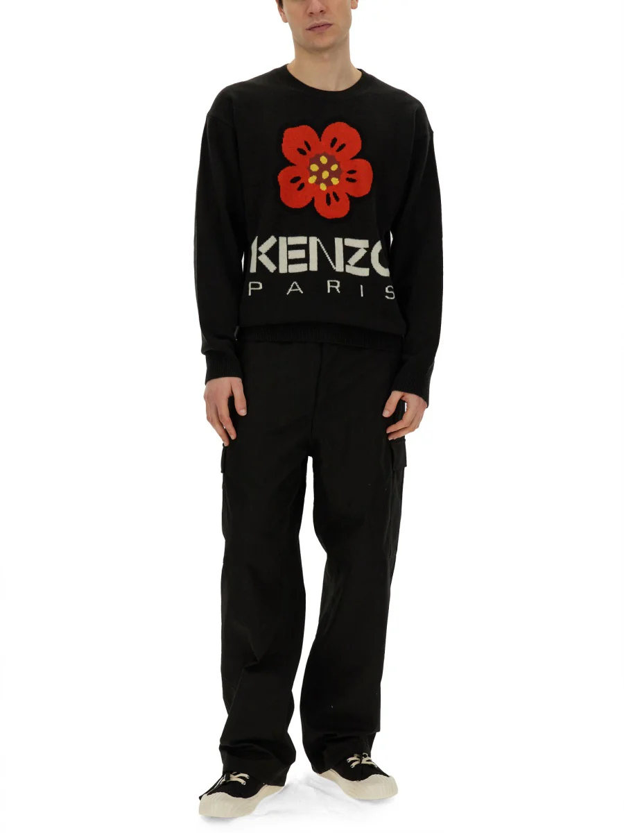 KENZO Regular Fit T-Shirt with Embroidered Flower - Image 2