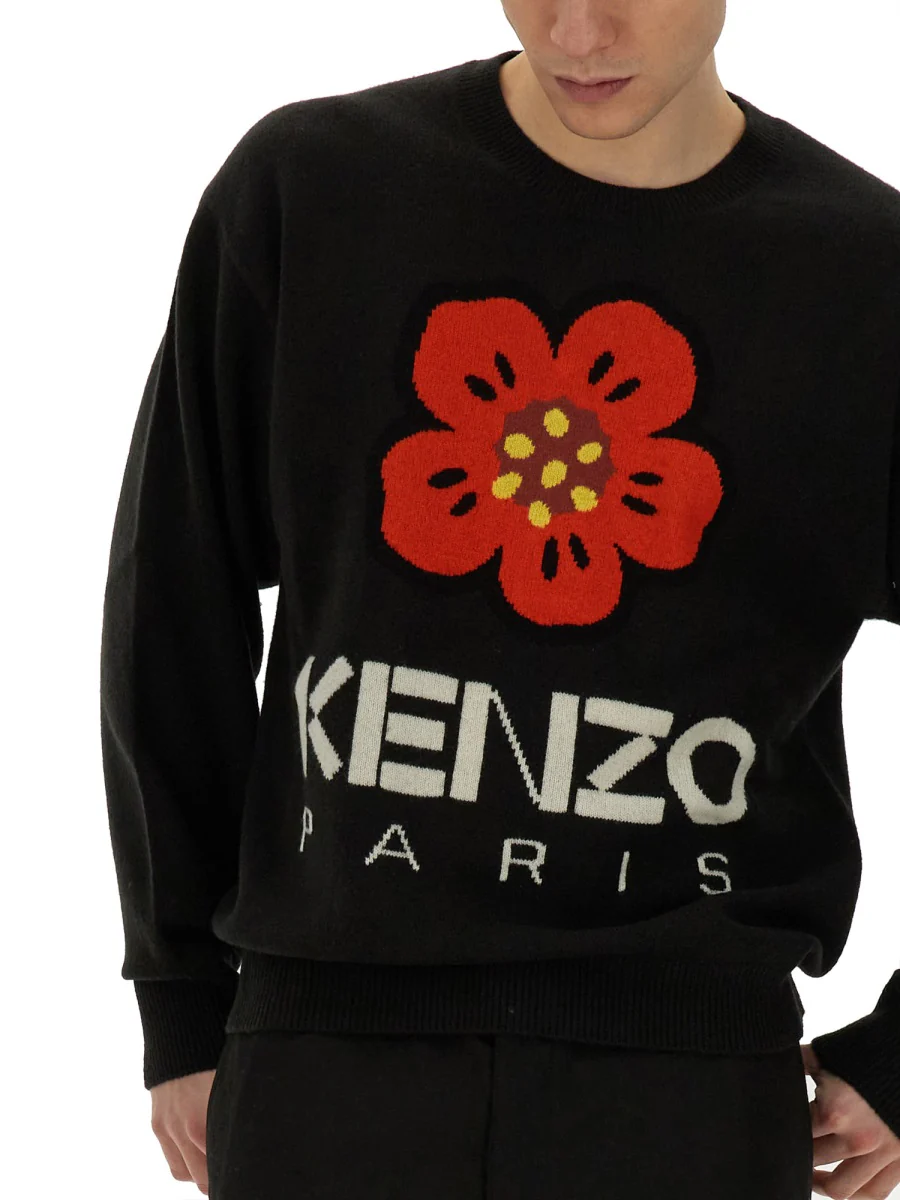 KENZO Regular Fit T-Shirt with Embroidered Flower - Image 4