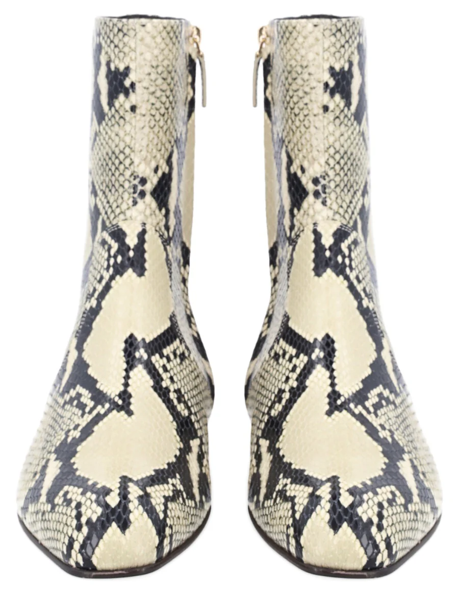 KHAITE Colt Snake-effect Leather Ankle Boots