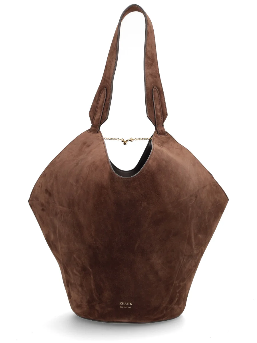 KHAITE Small Lotus Tote in Pebbled Leather