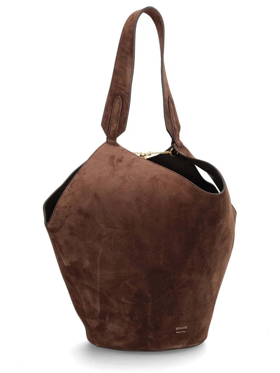 KHAITE Small Lotus Tote in Pebbled Leather - Image 3