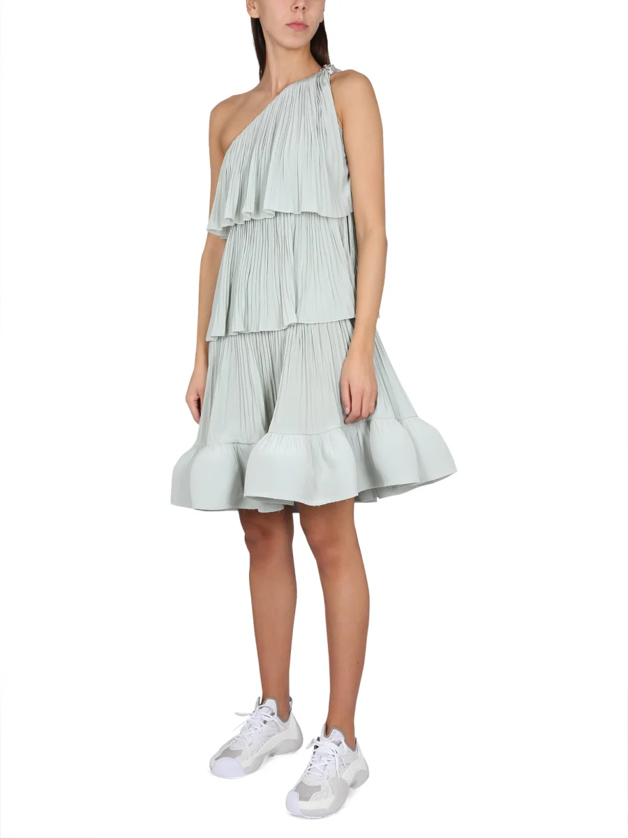 LANVIN Asymmetrical One-Shoulder Dress with Jewel Buckle - Image 2
