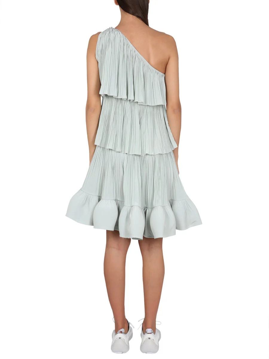 LANVIN Asymmetrical One-Shoulder Dress with Jewel Buckle - Image 3